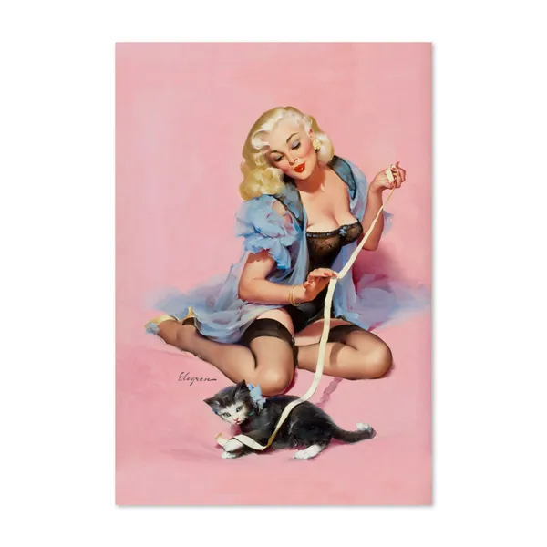 Purrrty Pair Vintage Style Pin Up Girl Art Print