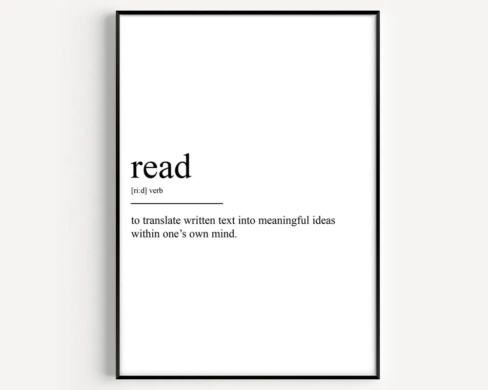 Read Definition Typography Art Print
