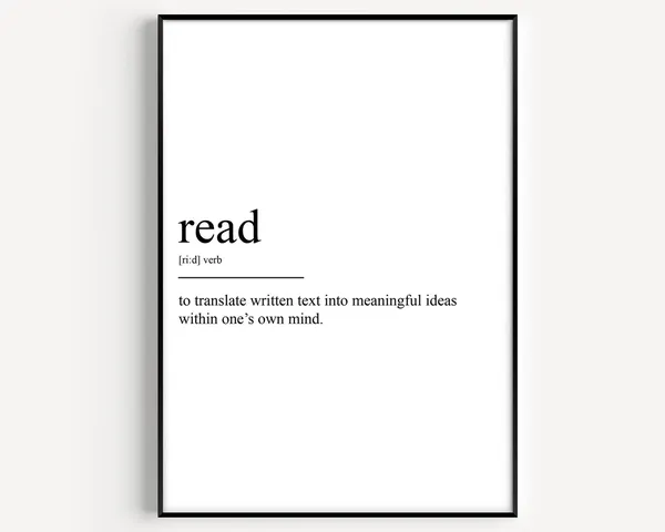 Read Definition Typography Art Print