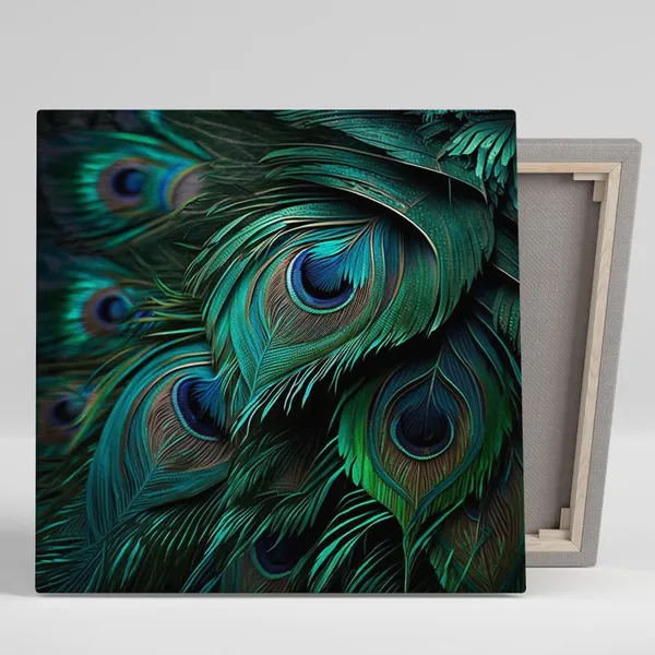 Colorful Peacock Feather Art Print, Wall Decor