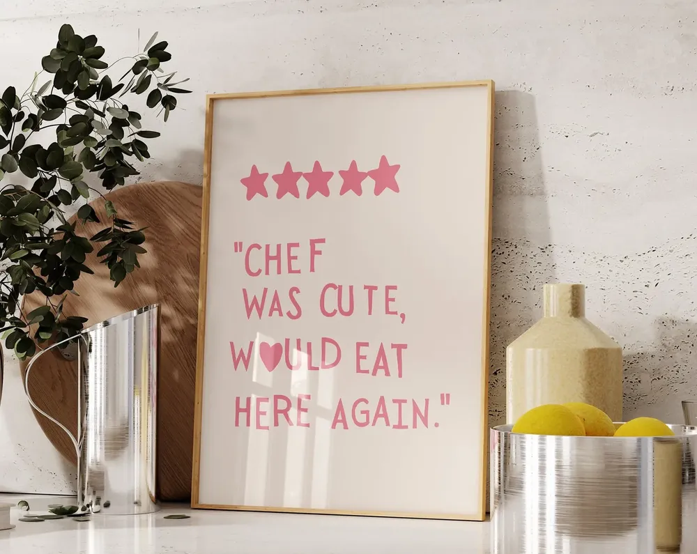 Kitchen Heart Cooking Decor Art Print - Image 3