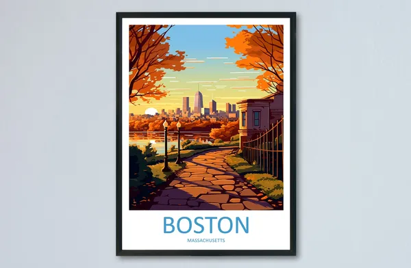 Boston Massachusetts Travel Poster