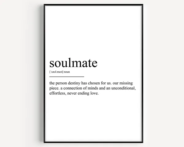 Soulmate Definition Typography Art Print