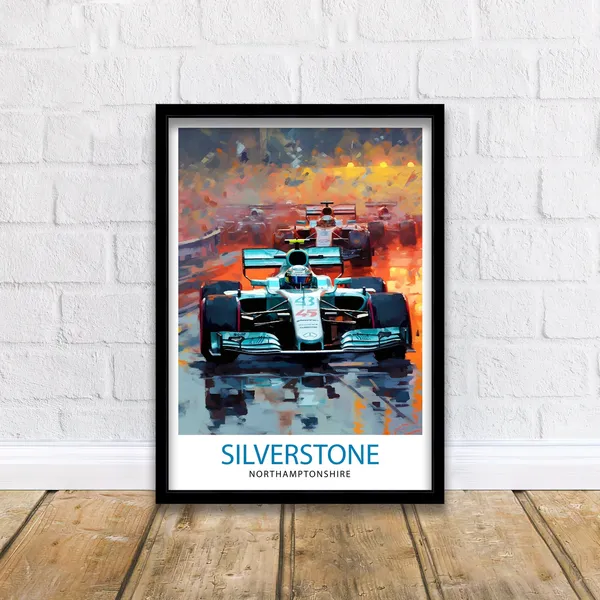 Silverstone Travel Poster, Motorsport Circuit Art Print