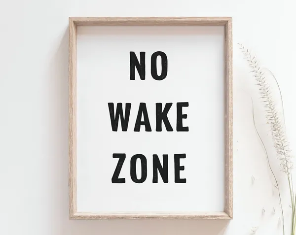 No Wake Zone Minimalist Surf Quote Poster