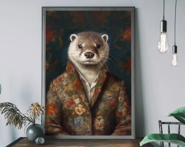 Otter Human Body Funny Wall Art Print