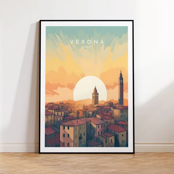 Verona Travel Poster, Italy Place Print