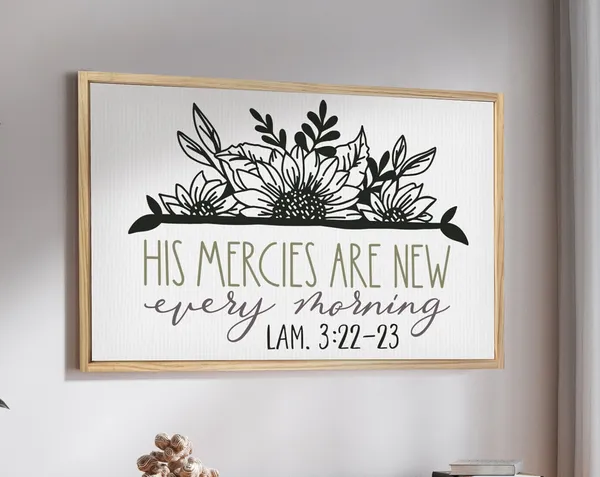 His Mercies Are New Every Morning Faux Wood Art Print