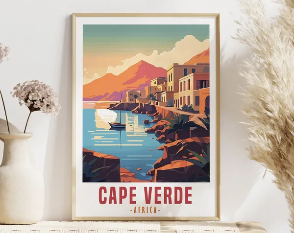 Cape Verde Poster, Retro Style Travel Art Print