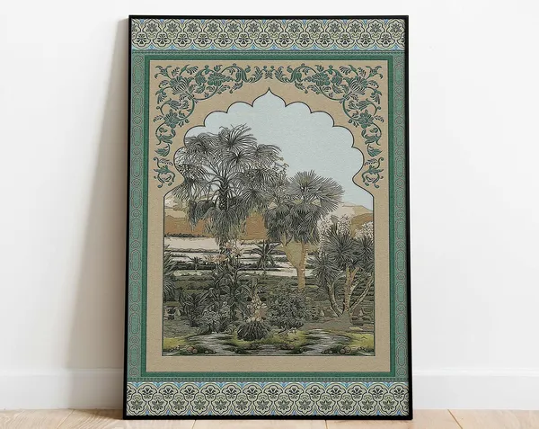 Vintage Indian Mughal Rajput Palace Art Print