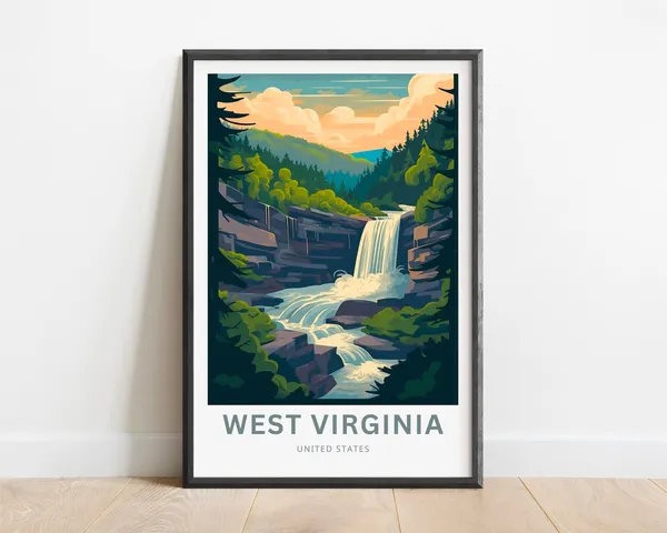 West Virginia Travel Print United States Gift Poster
