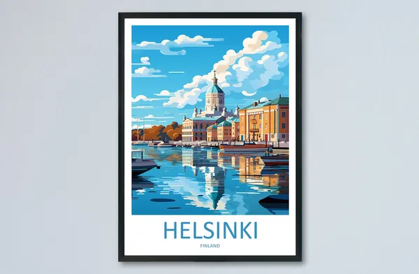 Helsinki Travel Poster, Finland Wall Print