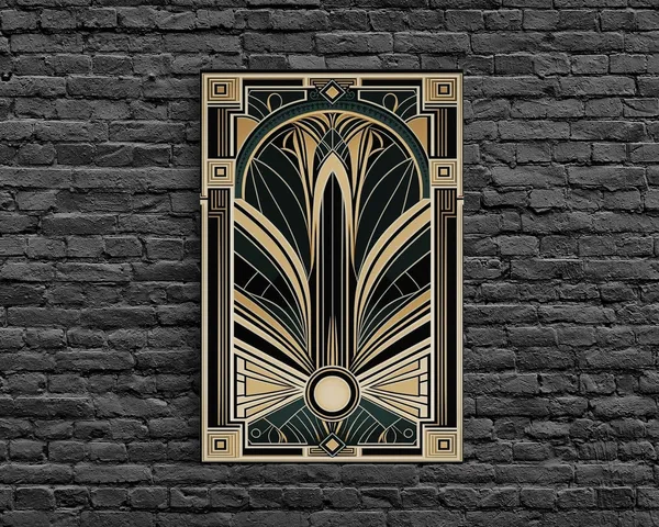 Art Deco Geometric Art Print, Midcentury Office Decor