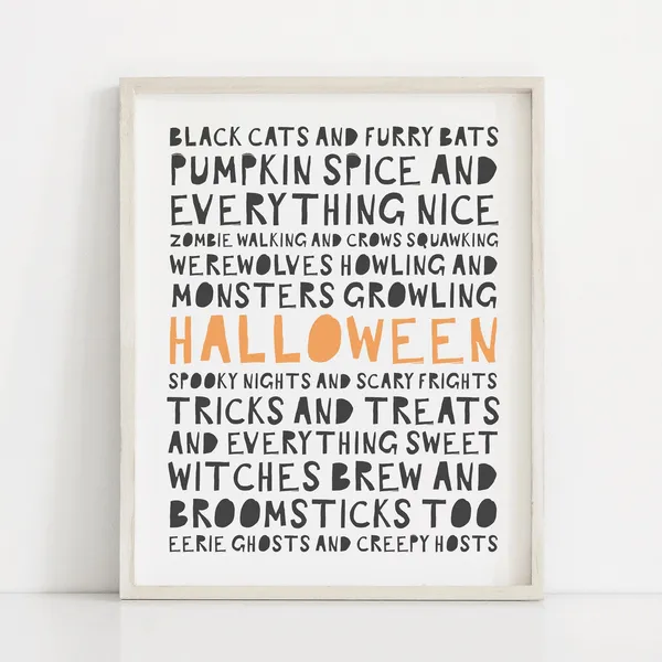 Halloween October Decor Scary Kids Party Poster