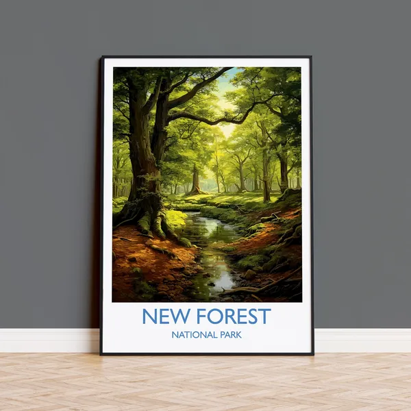 New Forest Travel Poster, England Travel Poster
