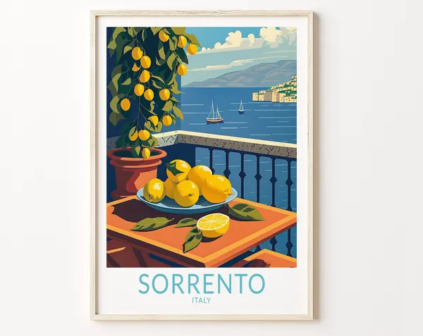 Sorrento Italy Lemon Coast Travel Poster Print