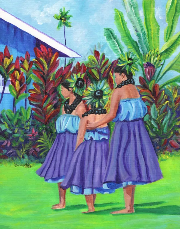 The Hula Dancers Kauai Hawaii Art Print