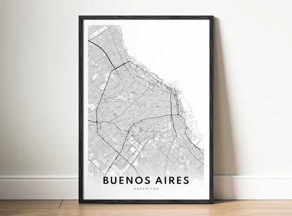 Buenos Aires Map Print, Argentina Travel Poster