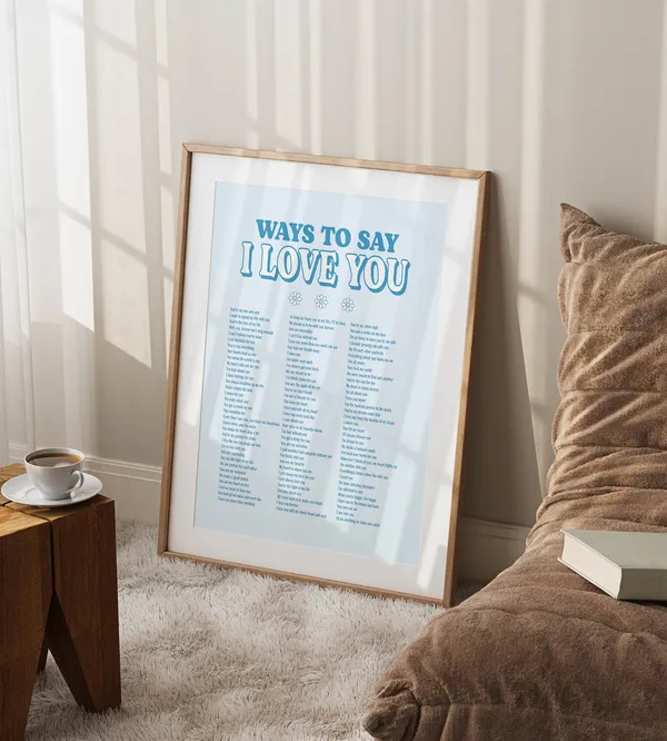 Ways To Say I Love You, Preppy Dorm Decor Art Print