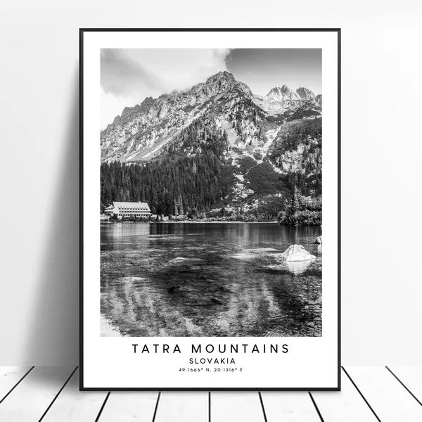 Tatra Mountains Minimalist Art Print, Slovakia