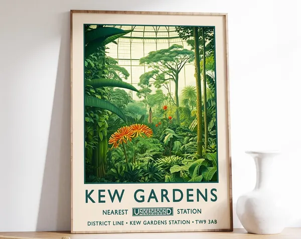 Kew Gardens Vintage London Botanical Art Print