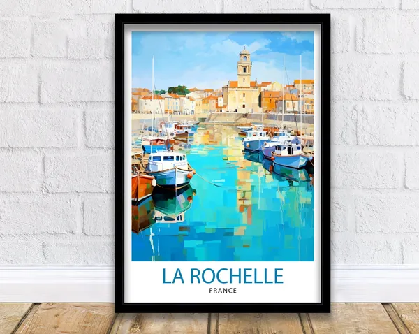 La Rochelle Travel Poster, France Illustration