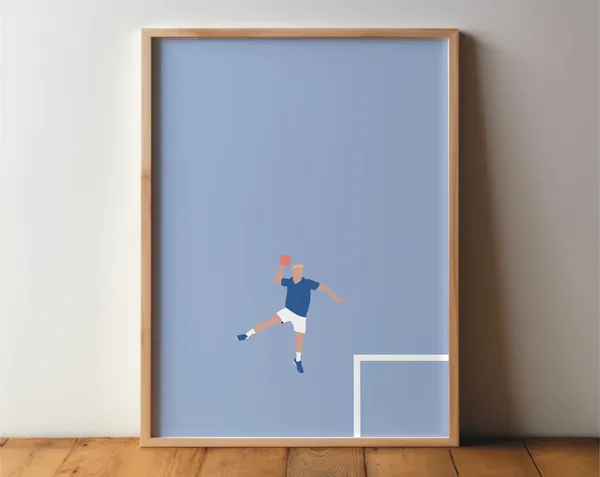Handballer Poster, Minimal Modern Pop Art Print