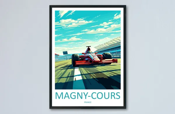 Magny Cours Travel Poster, Motorsport Race Circuit