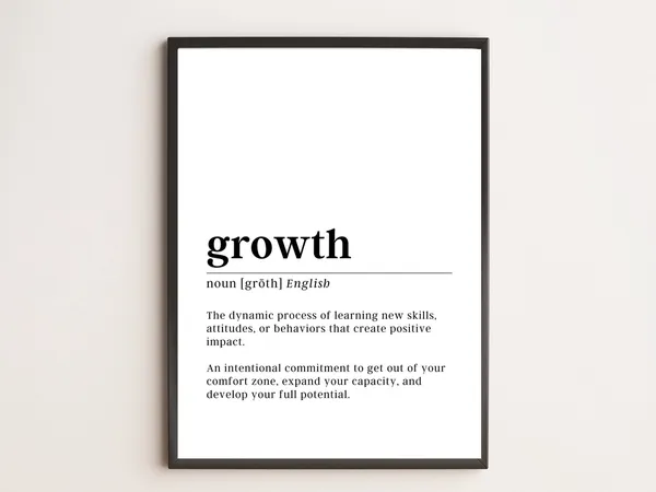 Growth Definition Motivational Quote Art Print