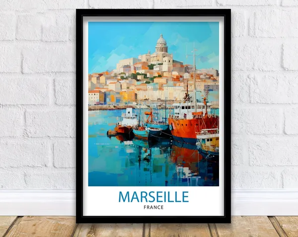 Marseille France Travel Poster, Marseille Wall Decor