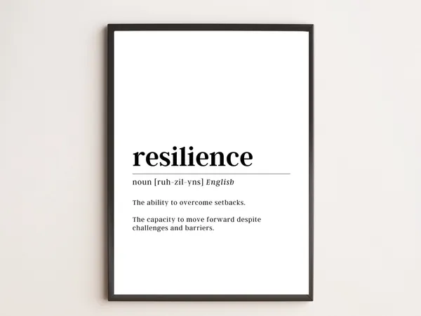 Resilience Definition Motivational Art Print