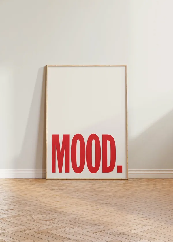 Mood Print Poster, Bold Typography Dorm Room Decor