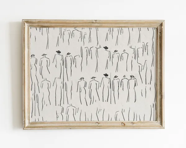 Figure Study Vintage Abstract Line Art Poster