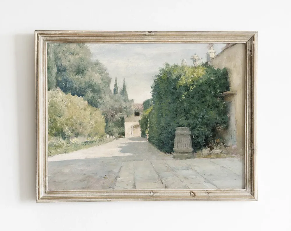 Italian Countryside Farmhouse Vintage Landscape Art Print