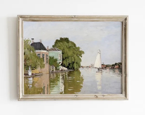 Vintage French Country Village Landscape Art Print