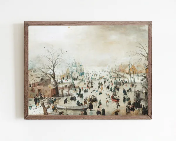 Christmas Village Vintage Winter Landscape Art Print