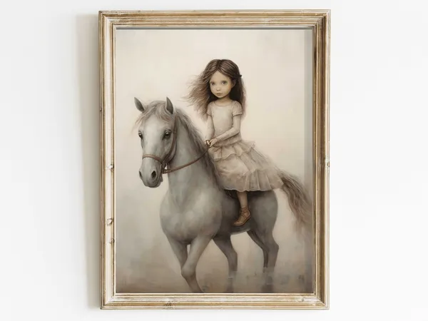 Vintage Horse Nursery Wall Art, Equestrian Decor