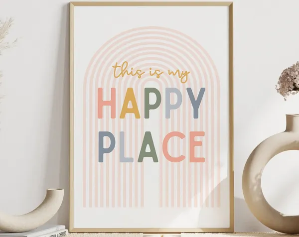 This Is My Happy Place Minimalist Nursery Poster