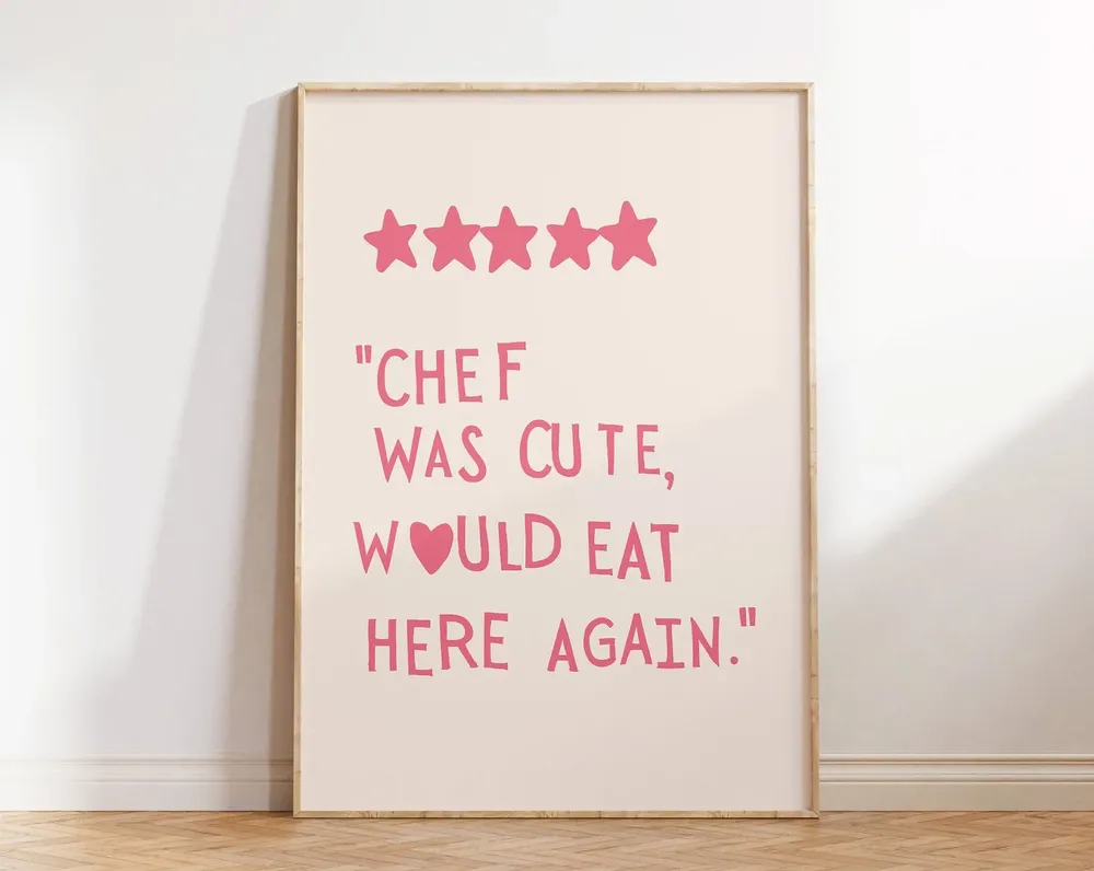 Kitchen Heart Cooking Decor Art Print