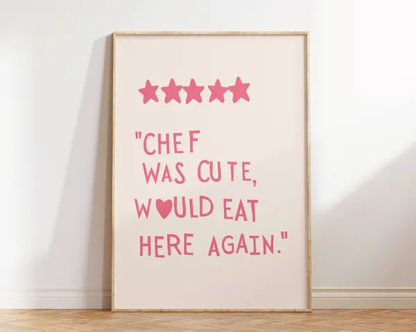 Kitchen Heart Cooking Decor Art Print