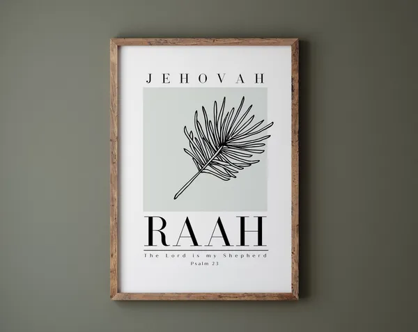 Jehovah Raah Psalm 23 Minimalist Bible Verse Art Print