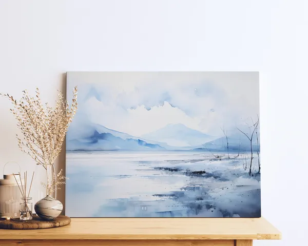 Pastel Blue Lake Abstract Landscape Art Print