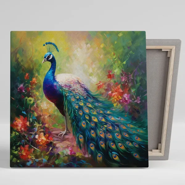 Peacock Decor Poster Print, Exotic Living Room Decor