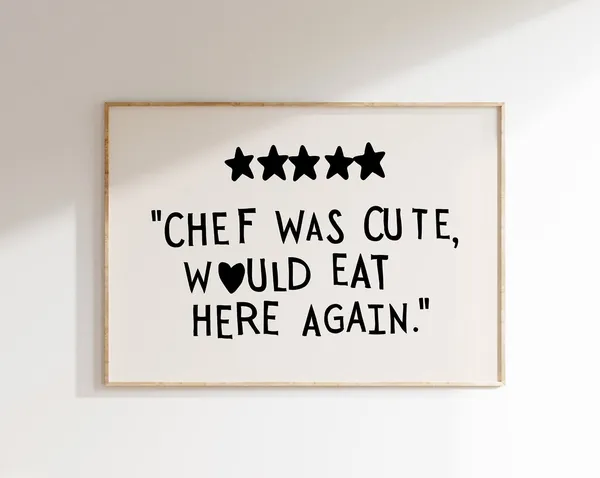 Minimalist Heart Kitchen Art Print, Aesthetic Decor