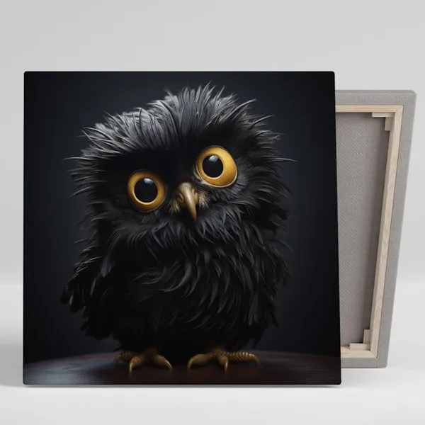 Black Owl Art Print, Living Room Animal Decor
