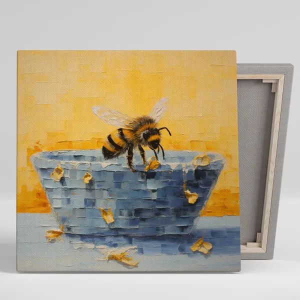 Honey Bee in Bathtub Poster, Bathroom Animal Decor