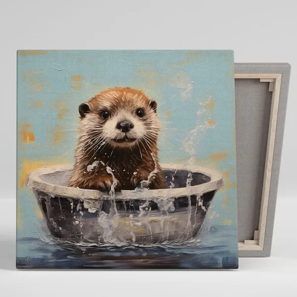 Otter In Bathtub Bathroom Wall Decor Art Print