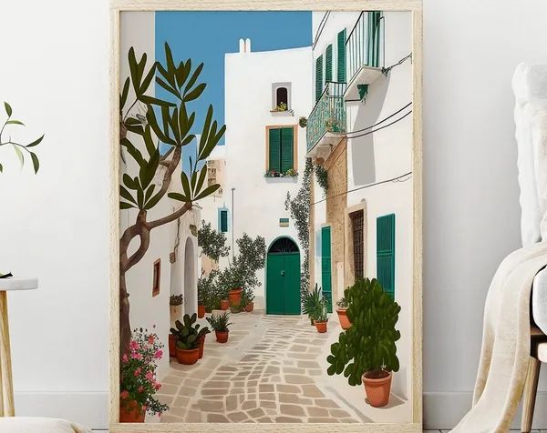 Puglia Travel Poster, Italy Travel Illustration