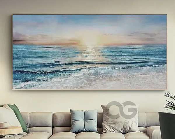 Abstract Ocean Sunset, Contemporary Seascape Art Print