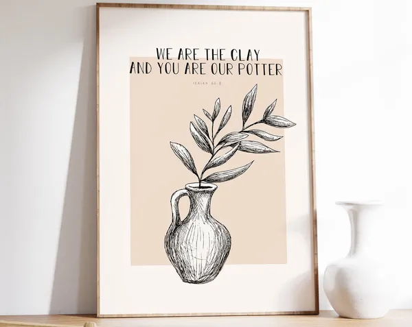 Isaiah 64:8 Scripture Art Print, Minimal Inspiration